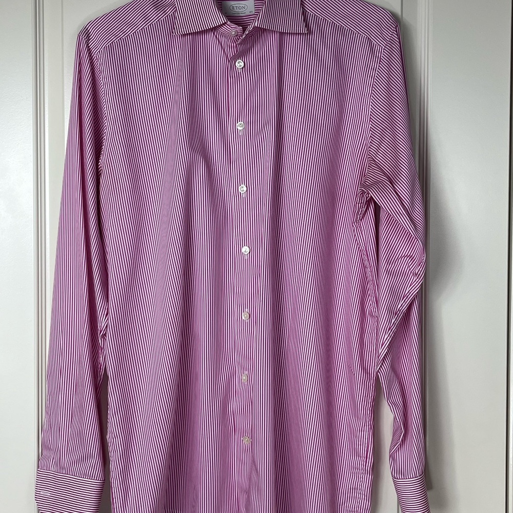 Eton Pink Dress Shirt with Traditional Collar